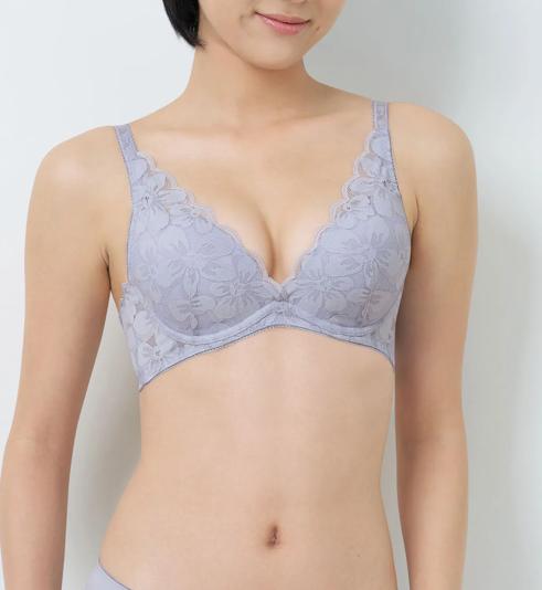 Triumph Aqua Moon Flower Wired Push Up Deep V Bra - Smoky lilac - Wired