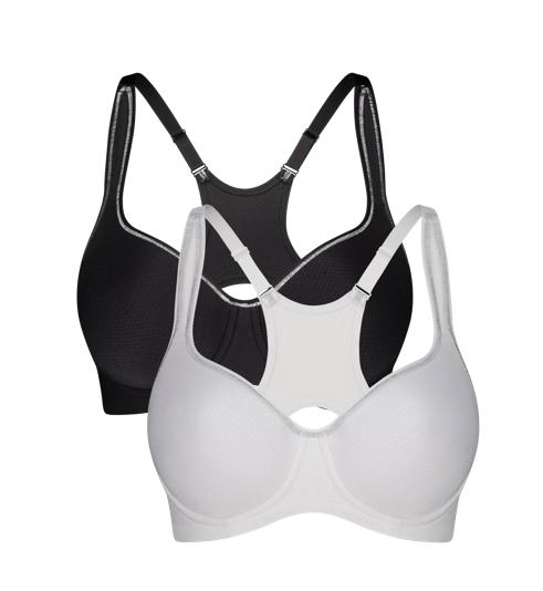Triumph TRIACTION RACERBACK 2 PACK SPORTS BRA - Black\/white - Sport