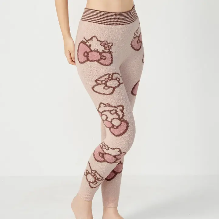 【WEB/アウトレット限定】スロギーG063 ハローキティ 9分丈ニットパンツ, オレンジ, model image number 0