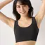 【WEB限定】綿混タイプ(スロギーG028)　カップ付きハーフトップ, ブラック, model image number 0