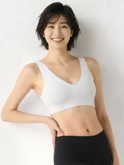 スロギー ゼロフィール 綿混 ハーフトップ Vネック