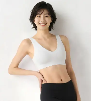 スロギー ゼロフィール 綿混 ハーフトップ Vネック