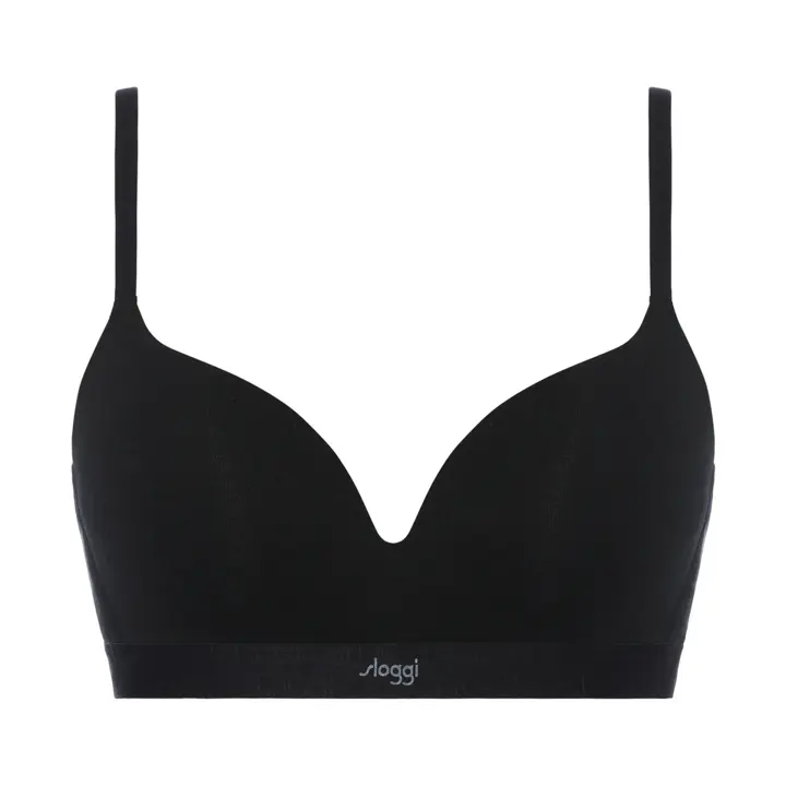 スロギー ゴーコットン ノンワイヤーブラ, ブラック, product image number 0