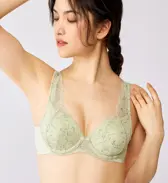 恋するブラ612 ブラジャー【一部カラーSALE】, グリーン, model image number 0