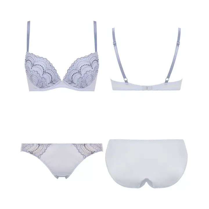 【SALE】エントリーコレクション 寄せブラ ブラ＆ショーツセット(ロマンティック トリム), ブルー, product image number 6