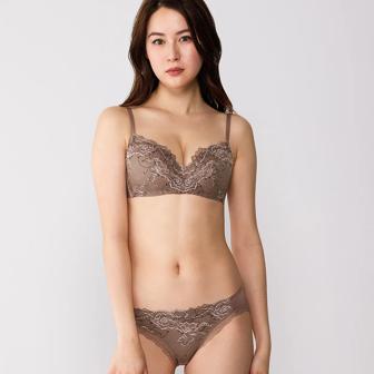 優々ブラ630 ノンワイヤーブラジャー, ブラウン, model image number 1