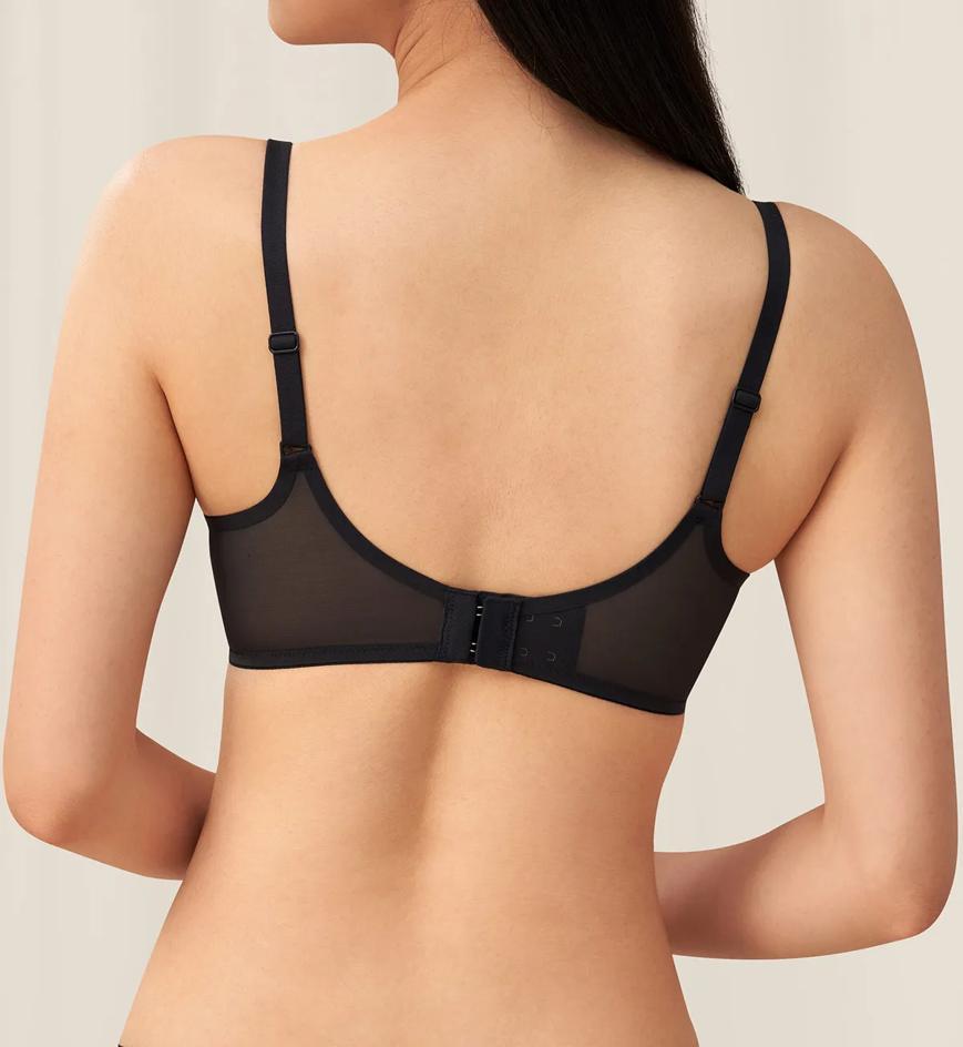 Triumph Invisible Inside-Out Non-Wired Deep V Push Up Bra - Black - Non-wired Bra