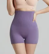 スロギー “ほっ”とアイテム(ミニウォーマー) ハラマキ付きニットパンツ, パープル, model image number 0