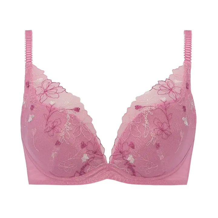 【WEB/アウトレット限定】チャーミングラマー(R)スリムラインDeepV ブラ＆ショーツセット ラインアートステッチ【一部カラーSALE】 【一部カラーSALE】, レッド, product image number 0