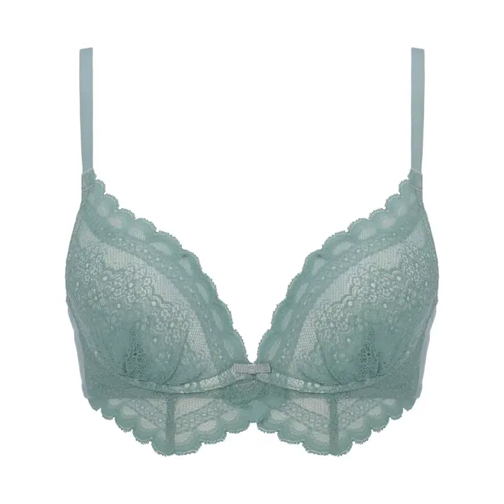【SALE】夢みるブラ ノンワイヤー ブラジャー デイジーガーデン, グリーン, product image number 0