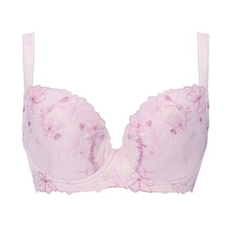 チャーミングラマー(R)（ラージ） ブラ＆ショーツセット ラインアートステッチ【一部カラーSALE】, パープル, product image number 0