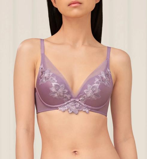 Triumph SATEEN DEEP V WIRED PUSH UP BRA 01 - Purple - Wired