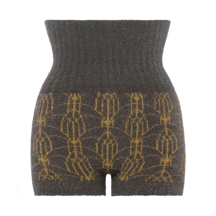 スロギー “ほっ”とアイテム(ニット柄) ハラマキ付きニットパンツ, グレー, product image number 0