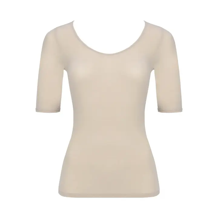 【SALE】あったか肌側綿100インナー5380 5分袖トップ, ベージュ, product image number 0