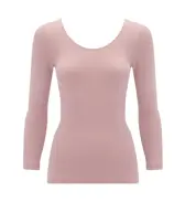 肌側綿100インナー5480 8分袖トップ, ピンク, product image number 0