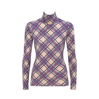 【SALE】あったかハイネックインナー5390 10分袖トップ(柄), ベージュ, product image number 0