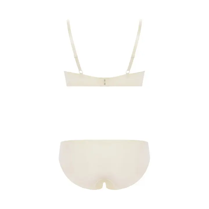 Daily Plus 胸元ぴったりブラ ブラ＆ショーツセット, ホワイト, product image number 2