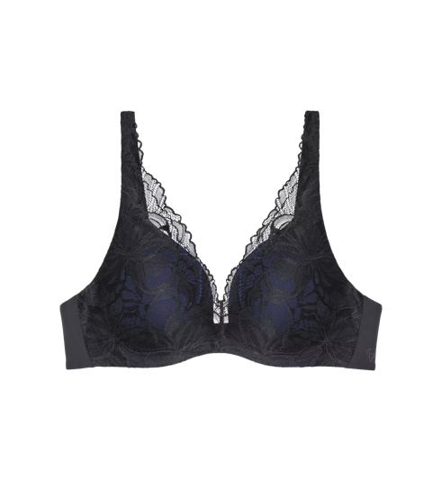 Triumph BODY MAKE UP ILLUSION LACE WIRED PADDED - Black \u0026 navy - Wired Padded