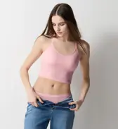スロギー フリー オールラウンド クロップ トップ, ピンク, model image number 1