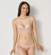 【SALE】【WEB/アウトレット限定】Daily AMOSTYLE ふわ盛り ノンワイヤー ブラジャー (クラシカルプリーツ), ピンク, model image number 2