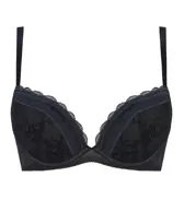 【SALE】エントリーコレクション 寄せブラ ブラ＆ショーツセット クワイエットフリル, ブラック, product image number 0