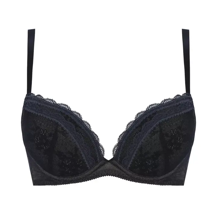 【SALE】エントリーコレクション 寄せブラ ブラ＆ショーツセット クワイエットフリル, ブラック, product image number 0