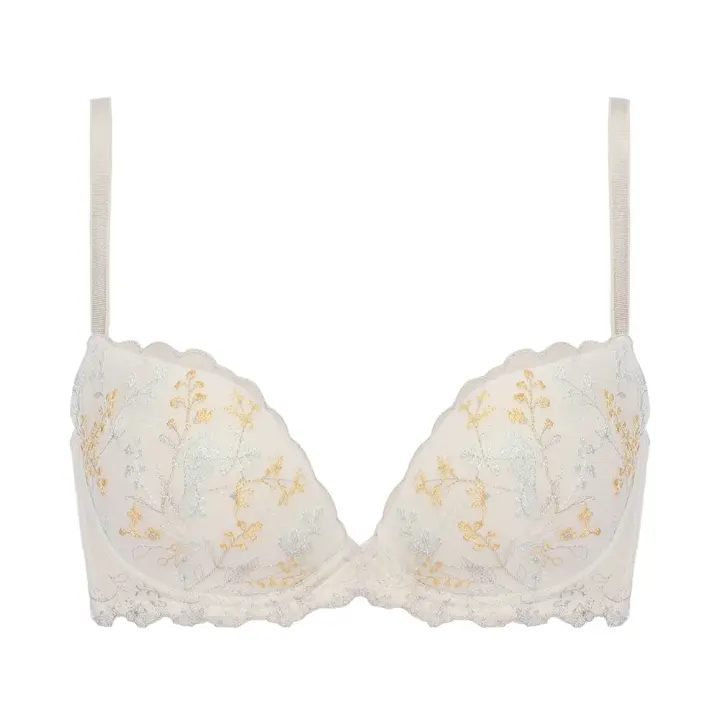 【SALE】チャーミングラマー スリムライン ブラジャー フローラルハグ, ホワイト, product image number 0