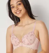 【WEB/アウトレット限定】Daily AMOSTYLE 脇高ブラ (イノセントフローラル), ピンク, model image number 0