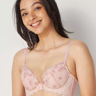 Daily AMOSTYLE 脇高ブラ (イノセントフローラル), ピンク, model image number 0