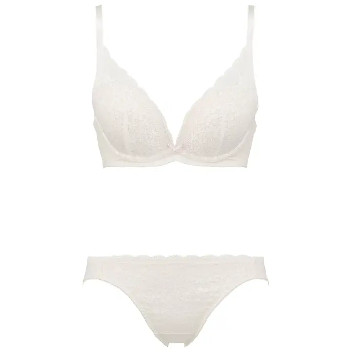 夢みるブラ(R)DeepV ブラ＆ショーツセット デイジーレース【一部カラーSALE】, ホワイト, product image number 1