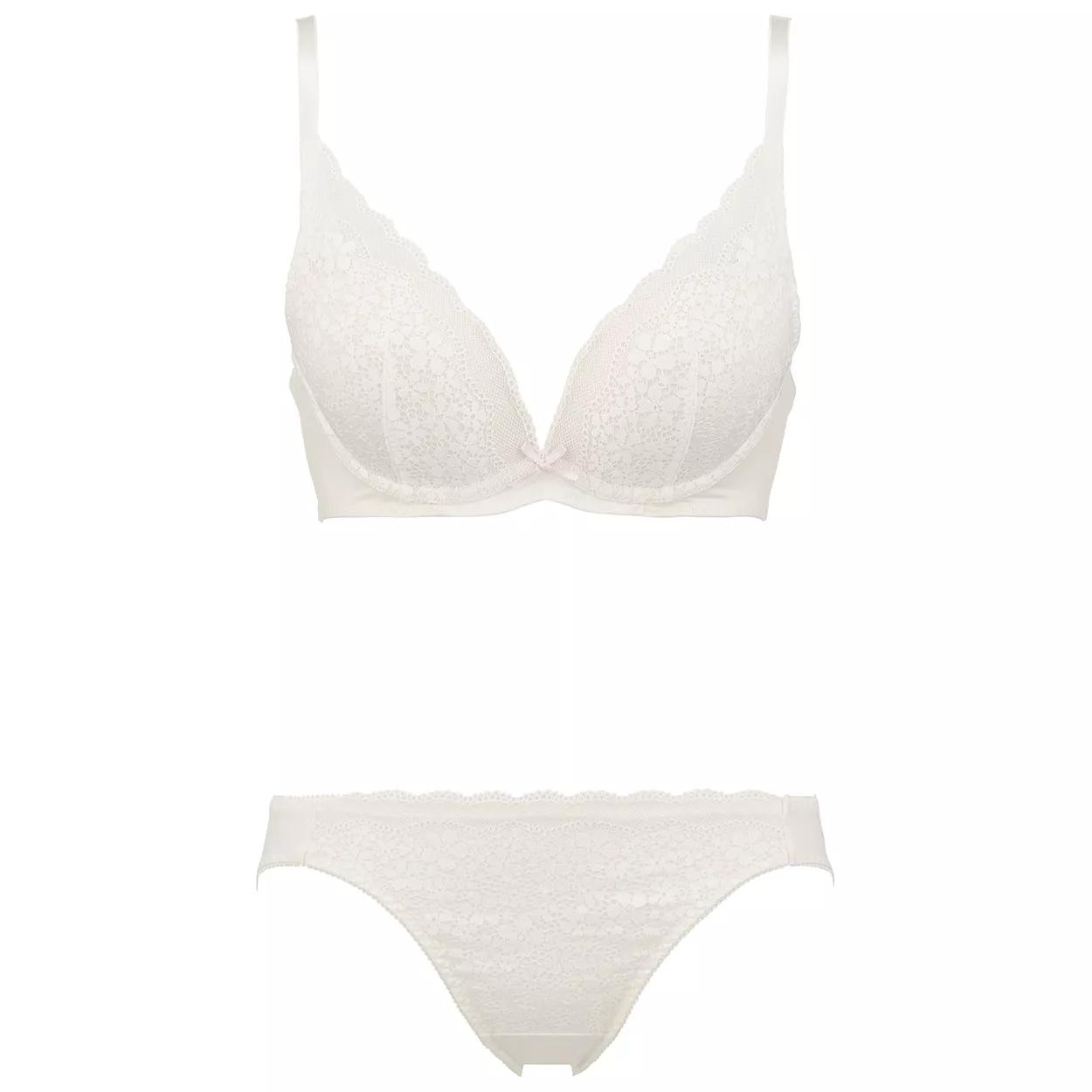 夢みるブラ(R)DeepV ブラ＆ショーツセット デイジーレース【一部カラーSALE】, ホワイト, product image number 1