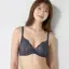 夢みるブラ ノンワイヤー ブラジャー レインボーリリー, ブルー, model image number 1