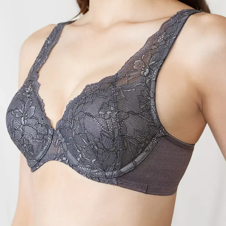 恋するブラ612 ブラジャー【一部カラーSALE】, グレー, model image number 4