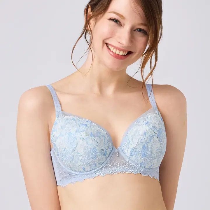 レッドレーベル バイ トリンプ0121 ブラジャー, ブルー, model image number 0