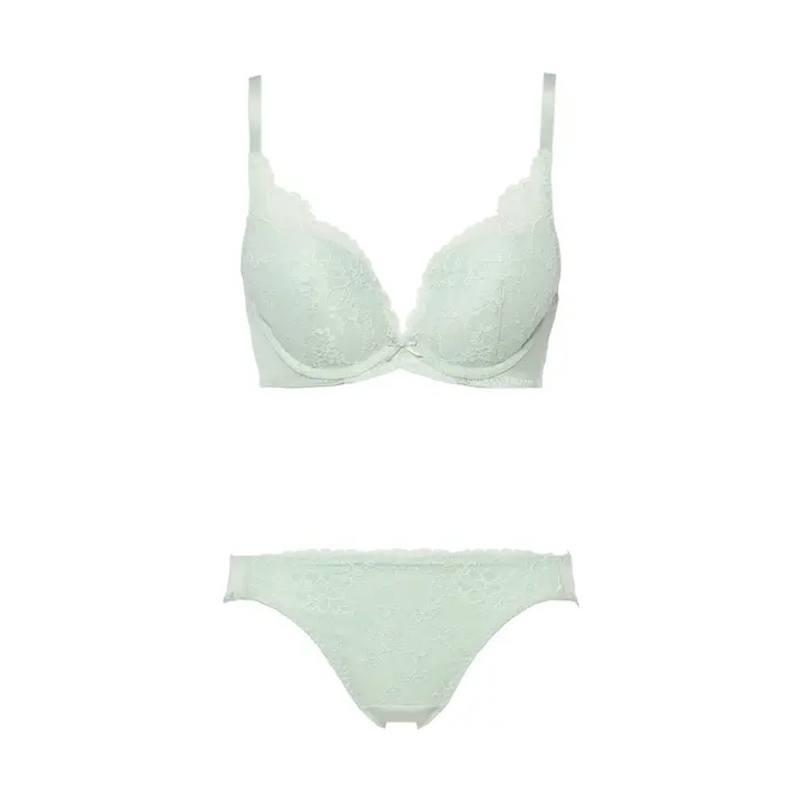 夢みるブラ(R)DeepV ブラ＆ショーツセット デイジーレース【一部カラーSALE】, グリーン, product image number 1