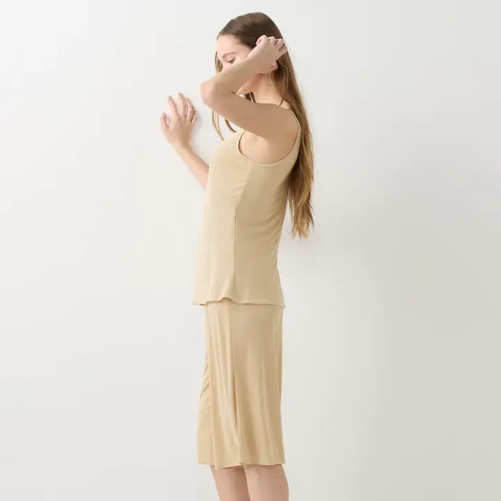 シンプルランジェリー5460 ラウンドキャミソール, ベージュ, model image number 4