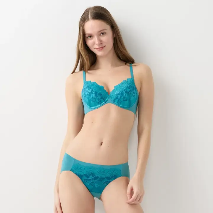 秘めわざ648 ブラジャー, グリーン, model image number 1