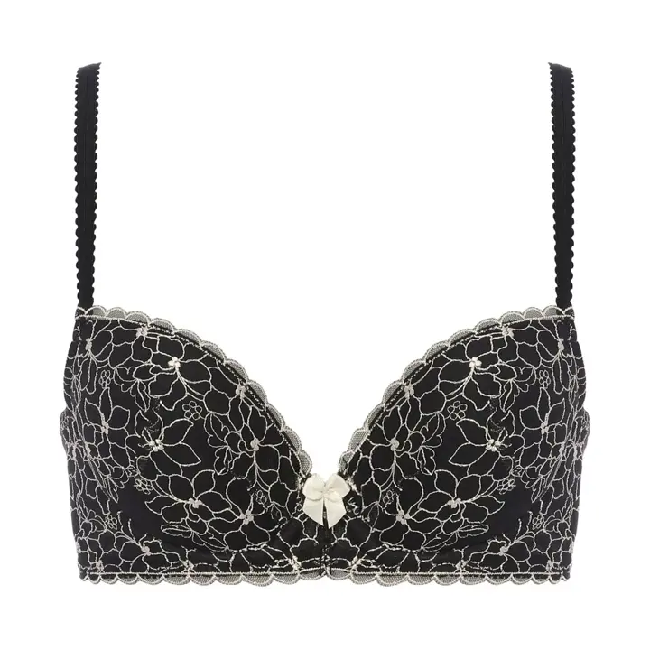 【WEB限定】トリンプ すっきりスムースブラ ブラ＆ショーツセット, ブラック, product image number 0