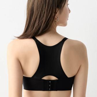 美姿勢サポートブラ ブラジャー ヒーリングウェーブ, ブラック, model image number 2