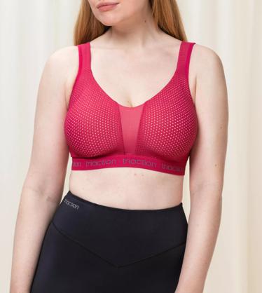 Red Non Wired Bra Onesport Womens Fuschia Cupless Sports Bra at Rs