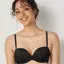 Daily AMOSTYLE スムースブラ ブラ＆ショーツセット (コンフィーレース), ブラック, model image number 0