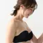 ストラップレスハーフカップブラ(ストラップ取り外し可) シグネチャースムース, ブラック, model image number 2