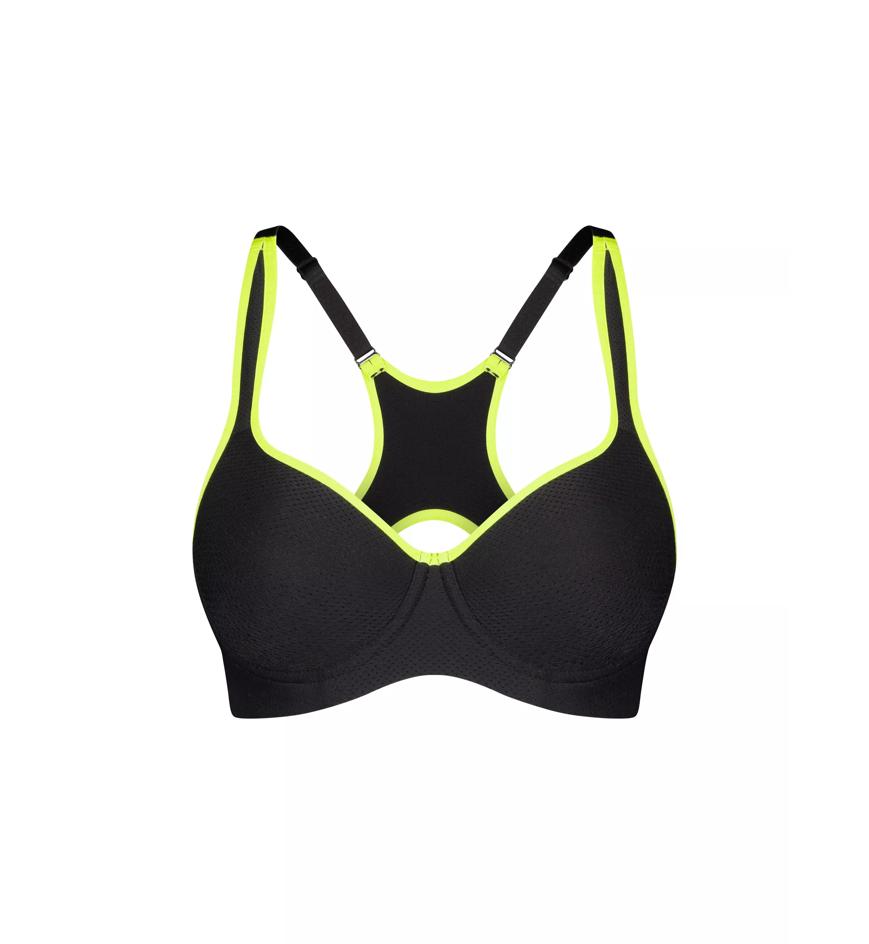 Triumph TRIACTION RACERBACK SPORTS BRA - Black\/green - Wired