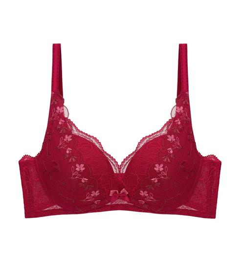 Triumph Aqua Carnival Non-Wired Deep V Push Up Bra - Rosso masai - Non-wired Bra