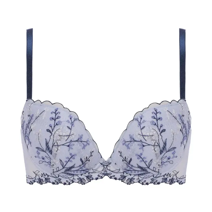 【SALE】チャーミングラマー スリムライン ブラジャー フローラルハグ, ブルー, product image number 0