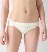 【WEB/アウトレット限定】チャーミングラマー(R)スリムラインDeepV ブラ＆ショーツセット ラインアートステッチ【一部カラーSALE】 【一部カラーSALE】, ホワイト, model image number 1