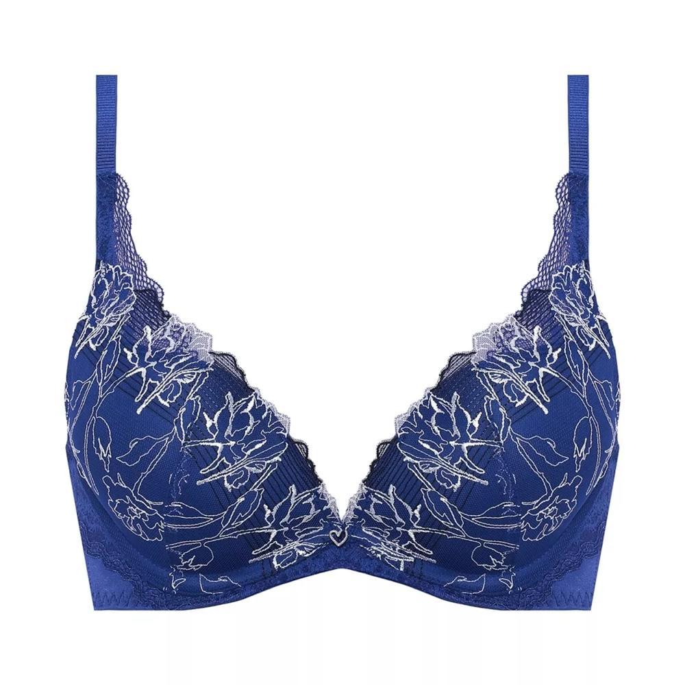 夢みるブラ DeepV ブラジャー アモスタイル 25thアニバーサリーコレクション, ブルー, product image number 0