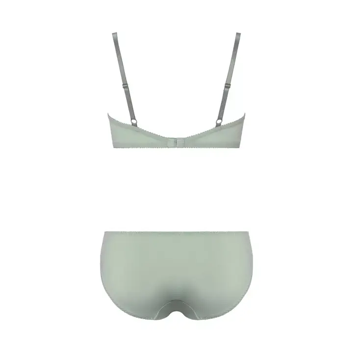 Daily AMOSTYLE 寄せブラ プチプラ ブラ＆ショーツセット クラシックフラワー, グリーン, product image number 2