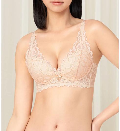 Triumph Luxe Lace Non-Wired Deep V Push Up Bra - Fresh powder - Non-wired Bra