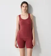 スロギー ホイップタッチ 3分丈ニットパンツ【一部カラーSALE】, ピンク, model image number 1